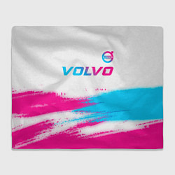Плед флисовый Volvo neon gradient style посередине, цвет: 3D-велсофт