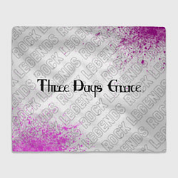 Плед флисовый Three Days Grace rock legends по-горизонтали, цвет: 3D-велсофт