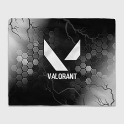 Плед флисовый Valorant glitch на темном фоне, цвет: 3D-велсофт