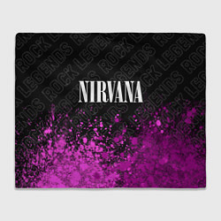 Плед флисовый Nirvana rock legends посередине, цвет: 3D-велсофт