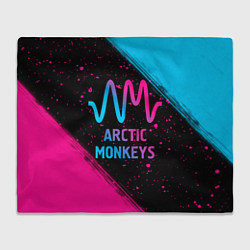Плед флисовый Arctic Monkeys - neon gradient, цвет: 3D-велсофт