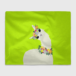 Плед Летняя лама - альпака в венке