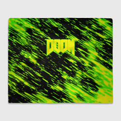 Плед флисовый Doom огенное лого кислотное, цвет: 3D-велсофт