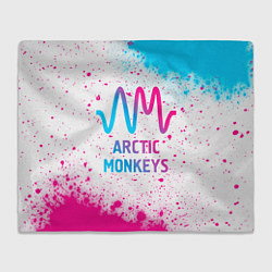 Плед флисовый Arctic Monkeys neon gradient style, цвет: 3D-велсофт