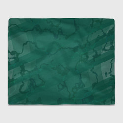 Плед флисовый Серо-зеленые разводы, цвет: 3D-велсофт