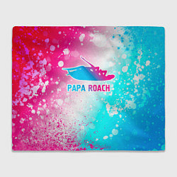 Плед Papa Roach neon gradient style