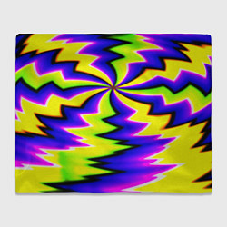 Плед флисовый Неоновая фрактальная абстракция, цвет: 3D-велсофт