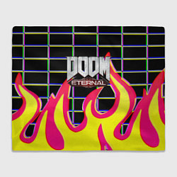 Плед флисовый Doom Eternal retro game, цвет: 3D-велсофт