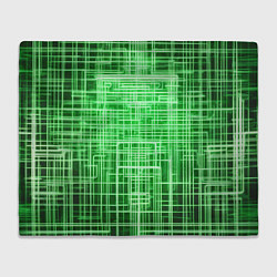 Плед Зелёные неоновые полосы киберпанк