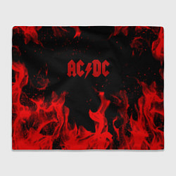 Плед флисовый AC DC огненный стиль, цвет: 3D-велсофт