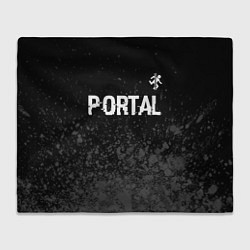 Плед флисовый Portal glitch на темном фоне посередине, цвет: 3D-велсофт