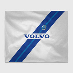 Плед флисовый Volvo - white and blue, цвет: 3D-велсофт