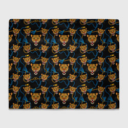 Плед флисовый Золотая цепь с леопардами, цвет: 3D-велсофт