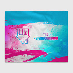 Плед The Neighbourhood neon gradient style по-горизонта