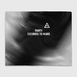 Плед Thirty Seconds to Mars glitch на темном фоне посер