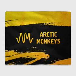 Плед флисовый Arctic Monkeys - gold gradient по-горизонтали, цвет: 3D-велсофт