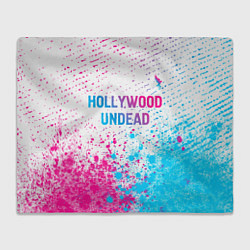 Плед Hollywood Undead neon gradient style посередине