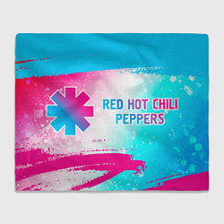 Плед Red Hot Chili Peppers neon gradient style по-гориз