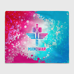 Плед Manowar neon gradient style