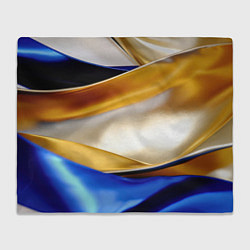 Плед Белая желтая синяя абстракция