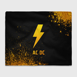 Плед флисовый AC DC - gold gradient, цвет: 3D-велсофт