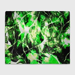 Плед флисовый Зелёные узоры джунгли, цвет: 3D-велсофт