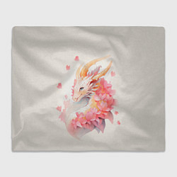 Плед флисовый Милый розовый дракон, цвет: 3D-велсофт