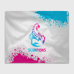 Плед флисовый Scorpions neon gradient style, цвет: 3D-велсофт