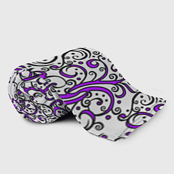 Плед флисовый Фиолетовые кружевные узоры, цвет: 3D-велсофт — фото 2