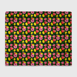 Плед флисовый Разноцветные тюльпаны, цвет: 3D-велсофт