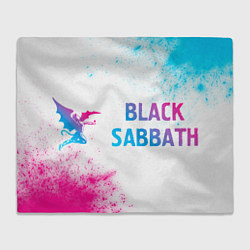 Плед Black Sabbath neon gradient style по-горизонтали