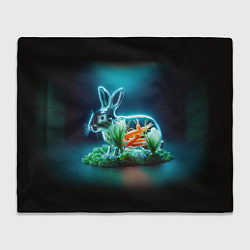 Плед флисовый Прозрачный стеклянный кролик с овощами, цвет: 3D-велсофт