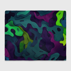 Плед флисовый Неопределенный яркий камуфляж, цвет: 3D-велсофт