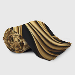 Плед флисовый Золотая объемная абстракция, цвет: 3D-велсофт — фото 2