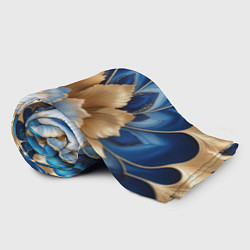Плед флисовый Королевский синий с золотом, цвет: 3D-велсофт — фото 2