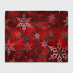 Плед Рождественские узоры снежинки