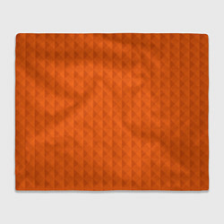 Плед флисовый Объёмные пирамиды сочный апельсиновый, цвет: 3D-велсофт