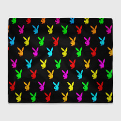 Плед флисовый Playboy pattern неон, цвет: 3D-велсофт