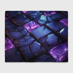 Плед флисовый Фиолетовые неоновые плиты, цвет: 3D-велсофт