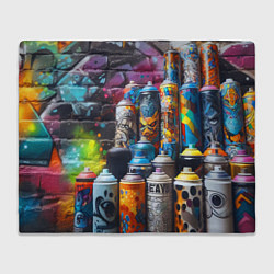 Плед флисовый Баллончики с краской - граффити, цвет: 3D-велсофт