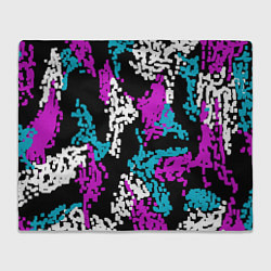 Плед флисовый Пиксельные узоры камуфляжа, цвет: 3D-велсофт