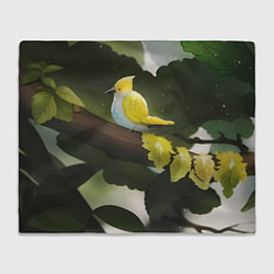 Плед Маленькая жёлтая птица на дереве