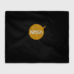 Плед флисовый NASA yellow logo, цвет: 3D-велсофт