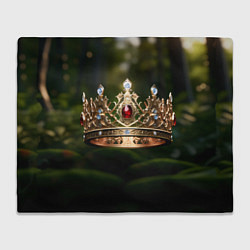 Плед флисовый Королевская корона узорная, цвет: 3D-велсофт
