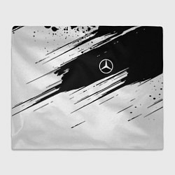 Плед флисовый Mercedes benz краски чернобелая геометрия, цвет: 3D-велсофт