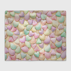 Плед флисовый Сердечки розовые конфетки, цвет: 3D-велсофт