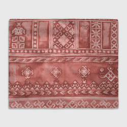 Плед флисовый Красный славянский орнамент, цвет: 3D-велсофт