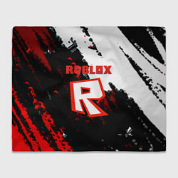 Плед флисовый Roblox logo краски мобайл гейм, цвет: 3D-велсофт