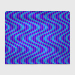 Плед флисовый Неоновые волнистые полосы, цвет: 3D-велсофт