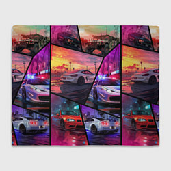 Плед флисовый GTA style cars, цвет: 3D-велсофт